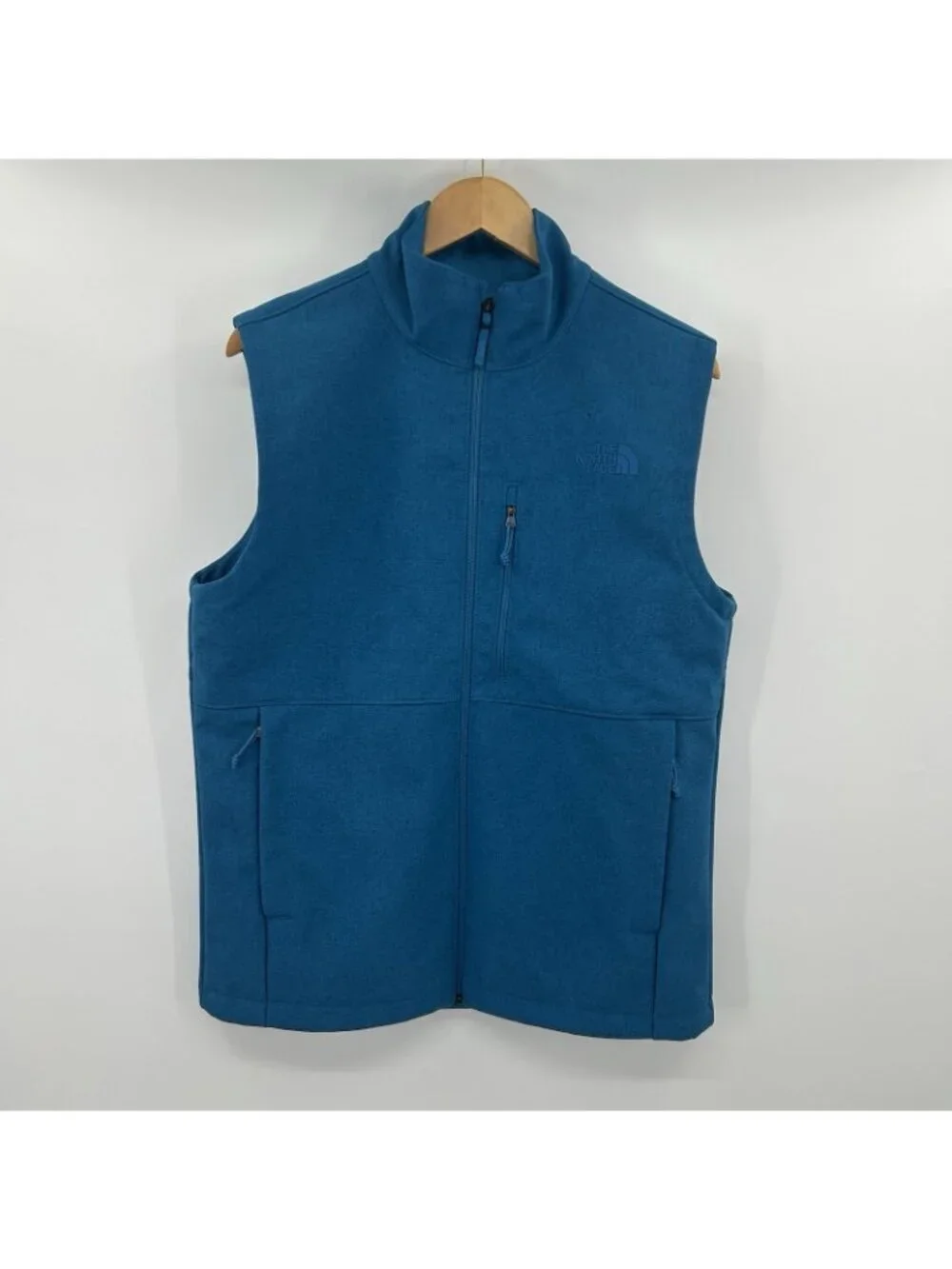 The North Face Apex Bionic Softshell Vest Lined Gilet Mens Medium Pockets Blue